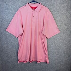 F&G Tech Mens 2XL Red White Stripe Golf Polo Shirt St Johns University‎